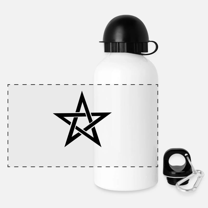 pentagramm - Panorama Trinkflasche mit Deckel 500 ml - Weiß