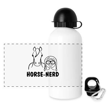 Horse-Nerd / amant de cheval - Gourde panoramique avec couvercle 500 ml - blanc - Devant