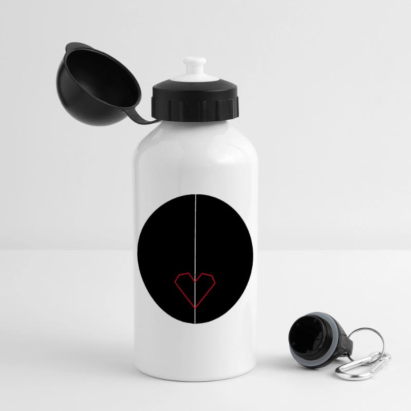 Black_heart, oder doch ein rotes ? Panorama Trinkflasche mit Deckel 500 ml