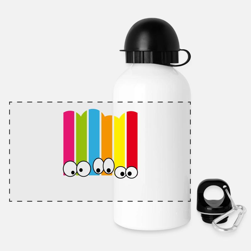 Glubschis - Panorama Trinkflasche mit Deckel 500 ml - Weiß