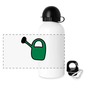 Gieskanne - Panorama Trinkflasche mit Deckel 500 ml - Weiß - Vorne