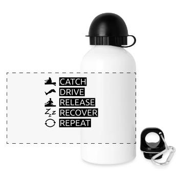 Der Ruderschlag | Rowing - Panorama Trinkflasche mit Deckel 500 ml - Weiß - Vorne