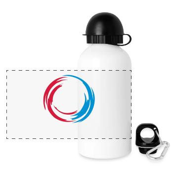 swirl_circle - Panorama Trinkflasche mit Deckel 500 ml - Weiß - Vorne