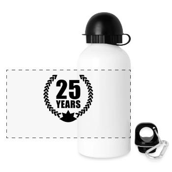 25_years__f1 - Panorama Trinkflasche mit Deckel 500 ml - Weiß - Vorne