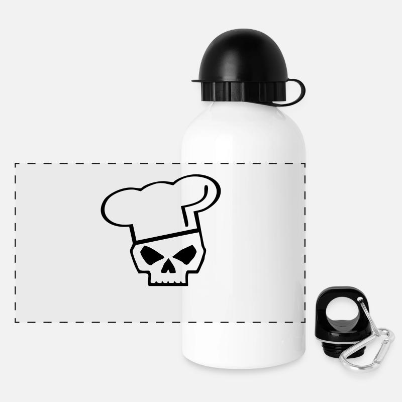 killer chef - Panorama Trinkflasche mit Deckel 500 ml - Weiß
