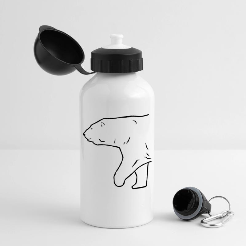 Polar Bear - Eisbär Panorama Trinkflasche mit Deckel 500 ml