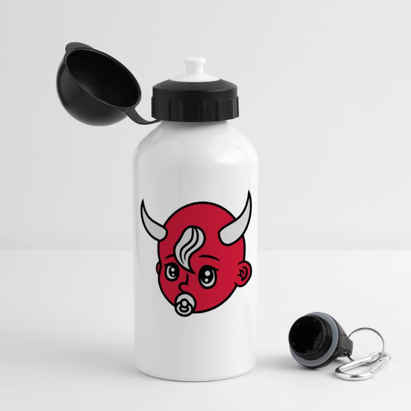 head face evil devil demon hell devil satan crawli Panoramic Thermal Bottle with Lid 500 ml
