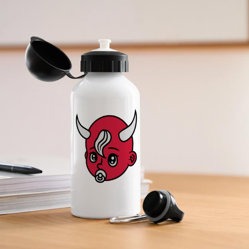 head face evil devil demon hell devil satan crawli Panoramic Thermal Bottle with Lid 500 ml