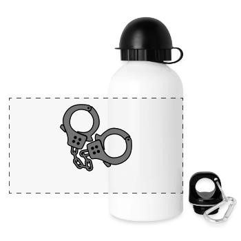 handcuffs design - Panorama Trinkflasche mit Deckel 500 ml - Weiß - Vorne
