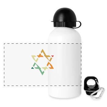 Davidstern - Panorama Trinkflasche mit Deckel 500 ml - Weiß - Vorne