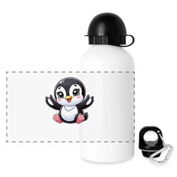 Bébé pingouin - Gourde panoramique avec couvercle 500 ml - blanc - Devant
