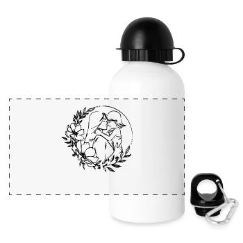 Mama liebt dich Mama Blumen Frauen Valentinstag - Panorama Trinkflasche mit Deckel 500 ml - Weiß - Vorne