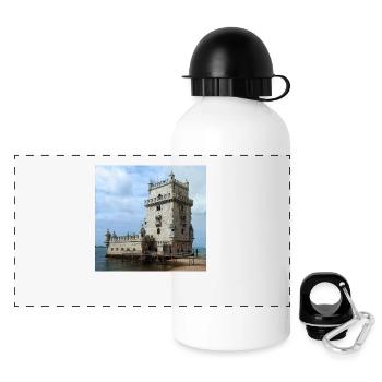 Belém Tower - Panoramic Thermal Bottle with Lid 500 ml - white - Front