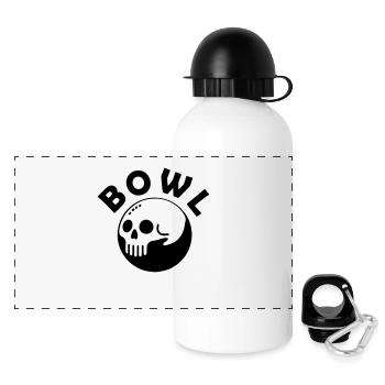 Boule de bowling crâne - Bol Design - Gourde panoramique avec couvercle 500 ml - blanc - Devant