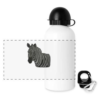 Zebra - Panorama Trinkflasche mit Deckel 500 ml - Weiß - Vorne