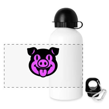 Piglet Pig Head - Panoramic Thermal Bottle with Lid 500 ml - white - Front