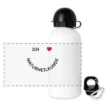 naturheilkunde - Panorama Trinkflasche mit Deckel 500 ml - Weiß - Vorne