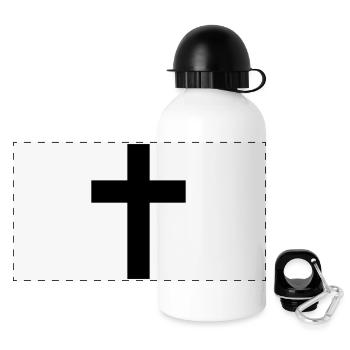 Kreuz - Panorama Trinkflasche mit Deckel 500 ml - Weiß - Vorne