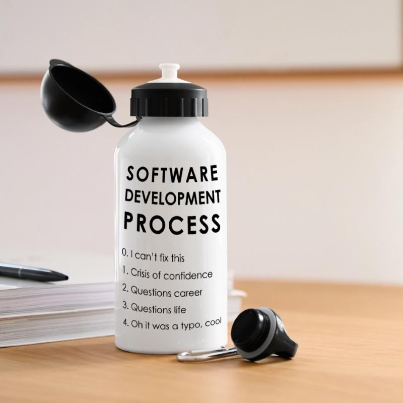 Software Development Process Panorama Trinkflasche mit Deckel 500 ml