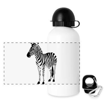 Zebra - Panorama Trinkflasche mit Deckel 500 ml - Weiß - Vorne