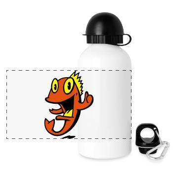 poisson marin souriant - Gourde panoramique avec couvercle 500 ml - blanc - Devant