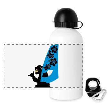 windsurfer - Panorama Trinkflasche mit Deckel 500 ml - Weiß - Vorne