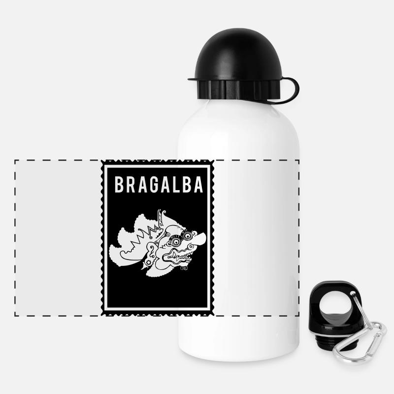 Bragalba-Wayang - Panoramic Thermal Bottle with Lid 500 ml - white