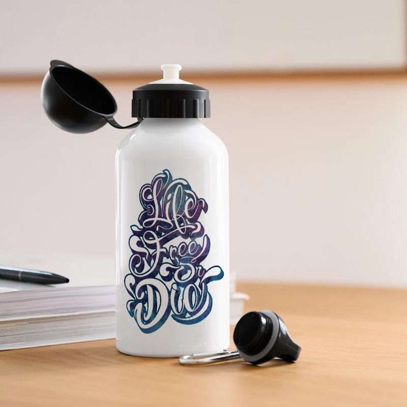 frei leben oder sterben Panorama Trinkflasche mit Deckel 500 ml