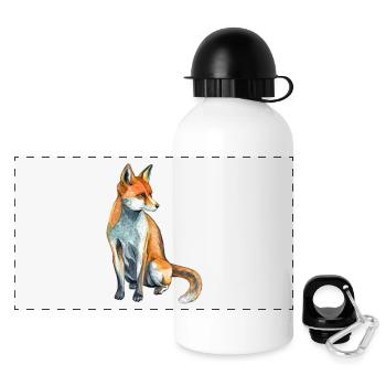 Fuchs - Panorama Trinkflasche mit Deckel 500 ml - Weiß - Vorne