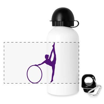 Gymnastik - Panorama Trinkflasche mit Deckel 500 ml - Weiß - Vorne
