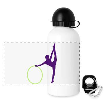 Gymnastik - Panorama Trinkflasche mit Deckel 500 ml - Weiß - Vorne
