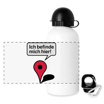Ich befinde mich hier Google Maps - Panorama Trinkflasche mit Deckel 500 ml - Weiß - Vorne