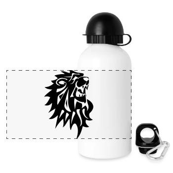 lion - Panorama Trinkflasche mit Deckel 500 ml - Weiß - Vorne