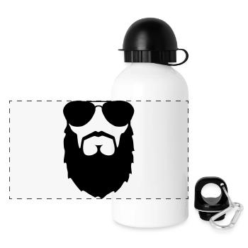 barbu lunette de soleil muslim boss sir gentleman - Gourde panoramique avec couvercle 500 ml - blanc - Devant