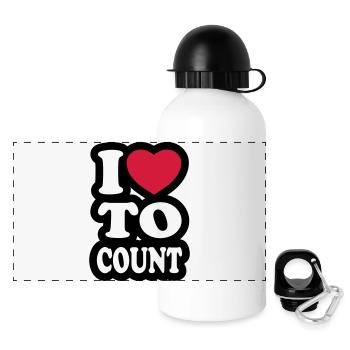 I love to count - Panoramic Thermal Bottle with Lid 500 ml - white - Front