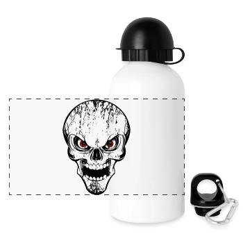 skull grunge style - Panorama Trinkflasche mit Deckel 500 ml - Weiß - Vorne