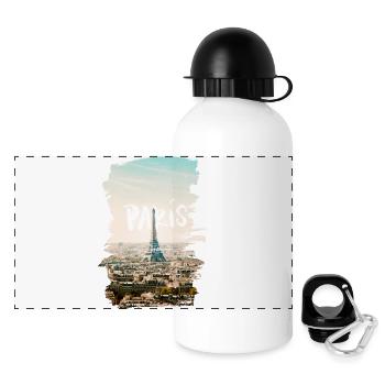 Paris - Panorama Trinkflasche mit Deckel 500 ml - Weiß - Vorne