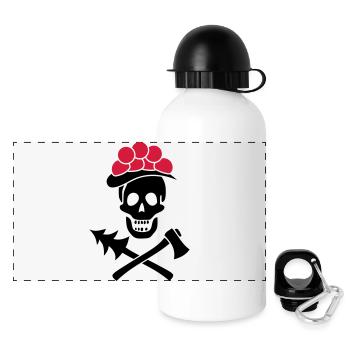 Black Forest Skull Bollenhut Axe - Pure Heimat - Panoramic Thermal Bottle with Lid 500 ml - white - Front