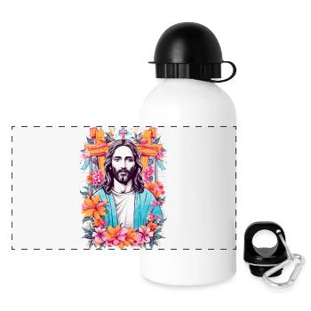 Mon Dieu - Gourde panoramique avec couvercle 500 ml - blanc - Devant