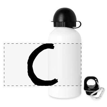Buchstaben C - Panorama Trinkflasche mit Deckel 500 ml - Weiß - Vorne