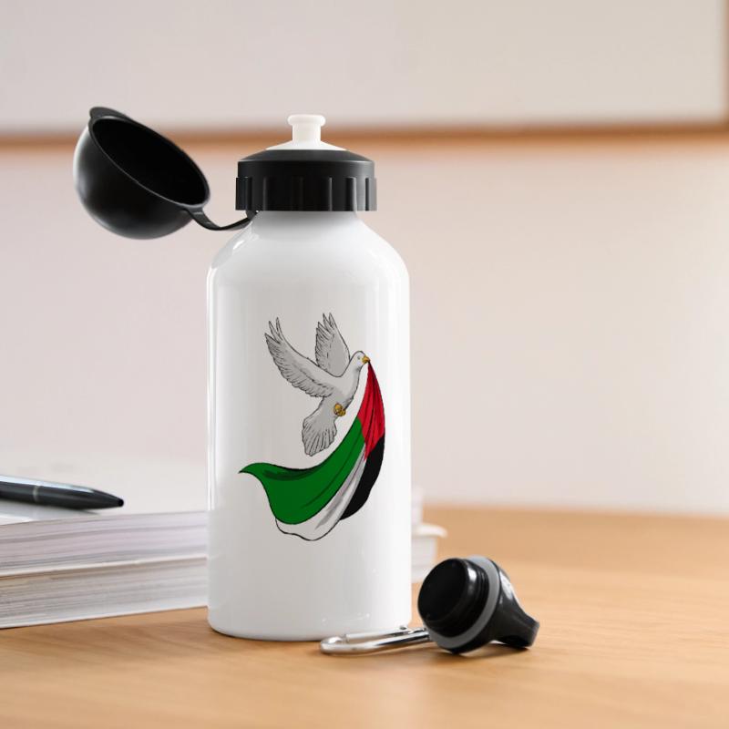 Free Palestine Design – Statement for Peace Panoramic Thermal Bottle with Lid 500 ml