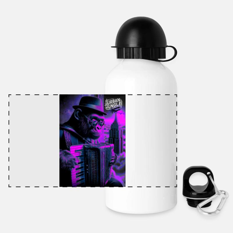 Urban Jungle - Panoramic Thermal Bottle with Lid 500 ml - white