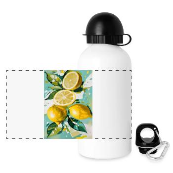 Lemon mood - Panoramic Thermal Bottle with Lid 500 ml - white - Front