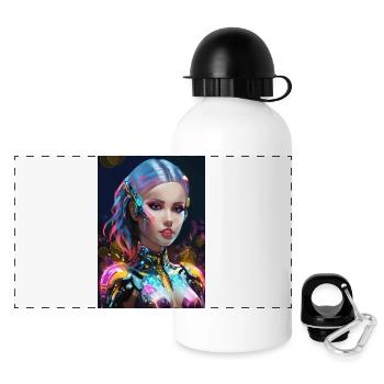 Cyberpunk avatar - Panoramic Thermal Bottle with Lid 500 ml - white - Front