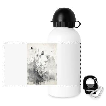Peinture abstraite à l’aquarelle - Gourde panoramique avec couvercle 500 ml - blanc - Devant