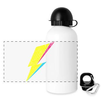 bolt of lightning 80s - Panorama Trinkflasche mit Deckel 500 ml - Weiß - Vorne