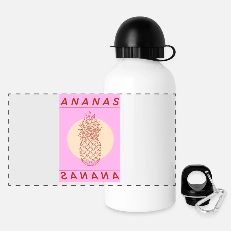 Ananas 3 - Gourde panoramique avec couvercle 500 ml - blanc