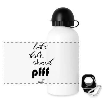 Lets talk about - Panorama Trinkflasche mit Deckel 500 ml - Weiß - Vorne