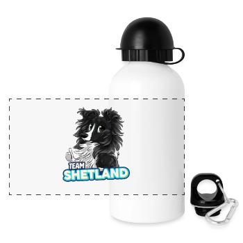 TEAM Shetland - Noir Bicolore - Gourde panoramique avec couvercle 500 ml - blanc - Devant