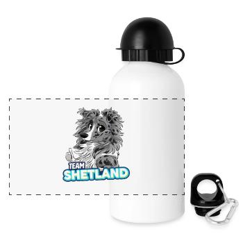 TEAM Shetland - Bleu Merle - Gourde panoramique avec couvercle 500 ml - blanc - Devant